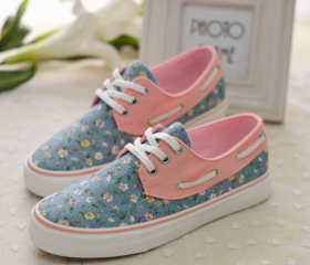 floral print canvas shoes