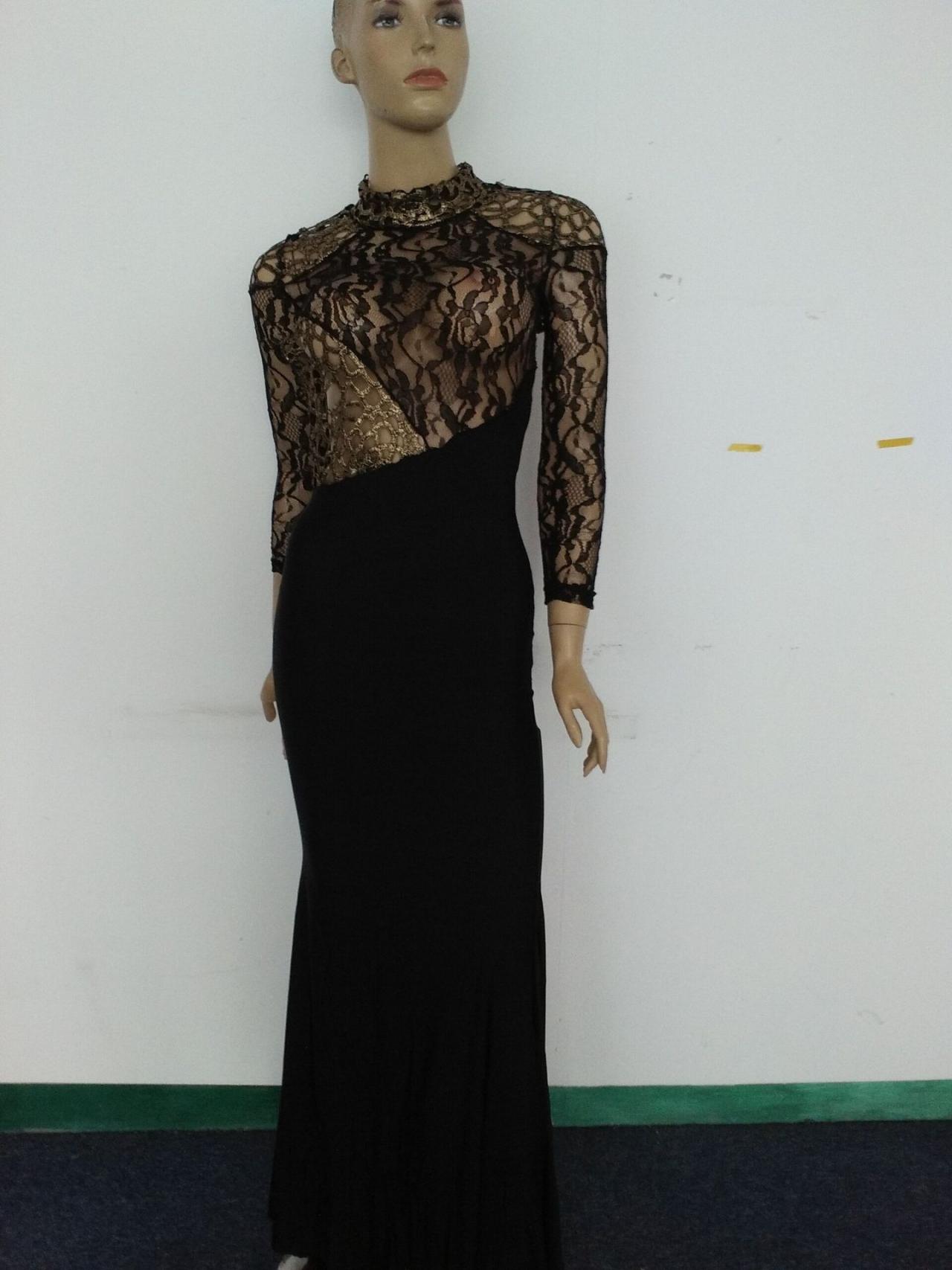 Black Long Sleeve Lace Stitching Sexy Dress On Luulla